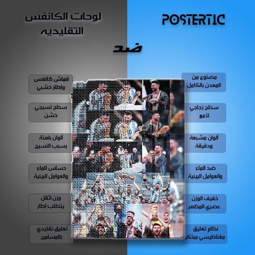 لوحة معدنية ليونيل ميسي لقطات تتويج كأس العالم 202...