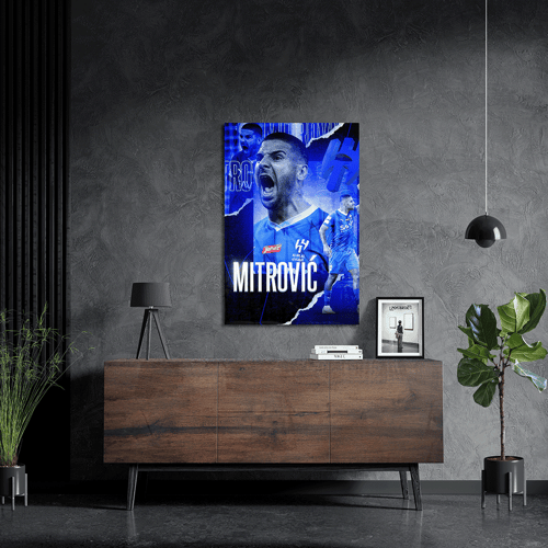 لوحة بتصميم للاعب ألكسندر ميتروفيتش