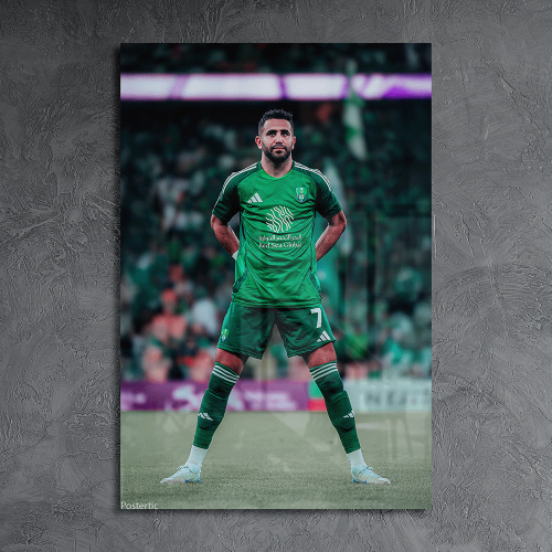 لوحة معدنية رياض محرز نادي الاهلي السعودي