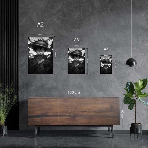 لوحة معدنية | بوستر مونكي دي لوفي من أنمي ون بيس ب...