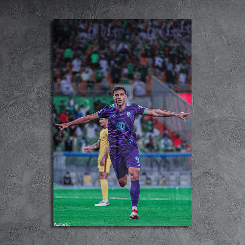 لوحة معدنية عمر السومة نادي الاهلي السعودي