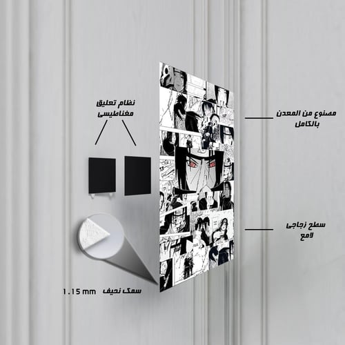 لوحة معدنية | بوستر مجمّع لمانغا ناروتو لشخصية إيت...