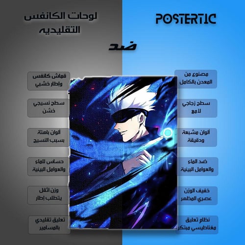 لوحة معدنية | بوستر فاخر لغوجو ساتورو من أنمي جوجو...