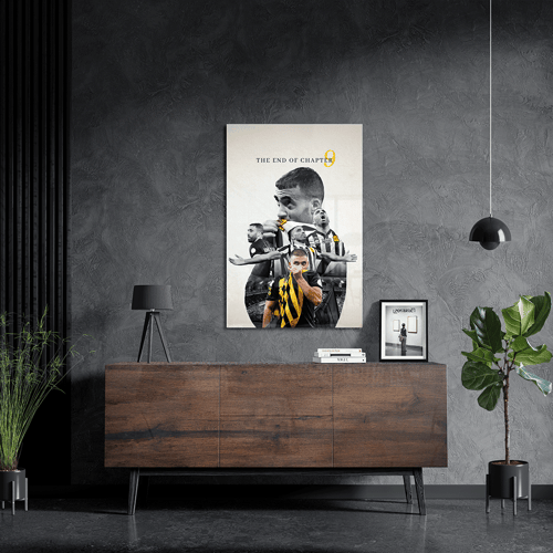 لوحة معدنية عبدالرزاق حمدلله بعنوان النهاية