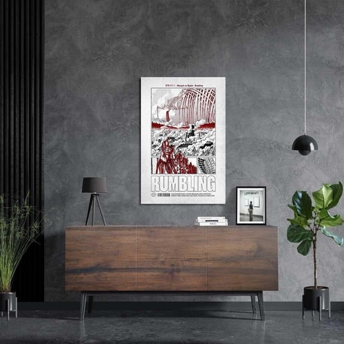 لوحة معدنية | بوستر الهزيم: شعار "RUMBLING"