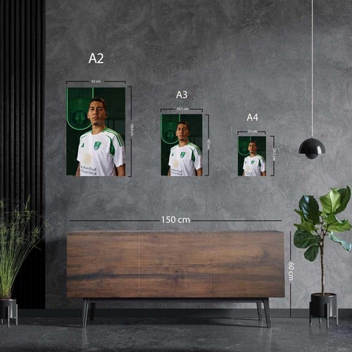 لوحة معدنية روبيرتو فيرمينو نادي الاهلي السعودي