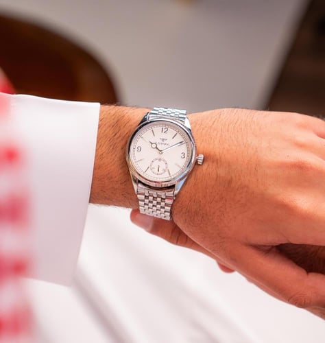 ساعة بربتشوال الرجالية بسير سيتيمو وميناء أبيض