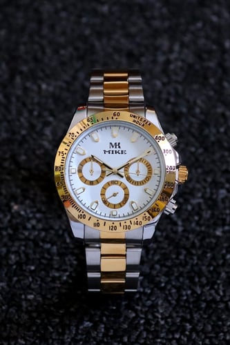 ساعة رجالية باللونين ميناء أبيض