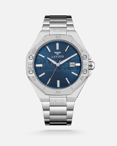 ساعة اصاله الرجالية ستيل بلون فضي