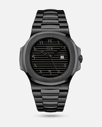 ساعة رجالي بلون اسود ارقام عربي