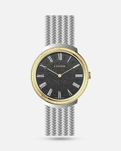 ساعة رجالية بسوار ستانلس ستيل بلون اسود