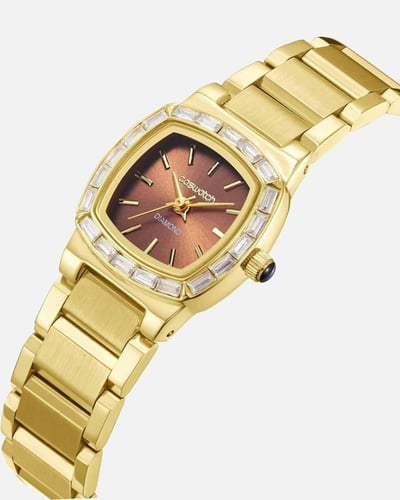 ساعة نبض النسائية بلون ذهبي