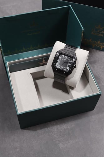 ساعة رجالية سوداء ستانليس ستيل