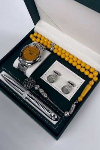 طقم رجالي مع مسباح بكلايت كركمي