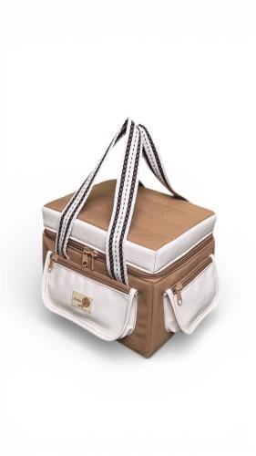 شنطة مربع بيج مكحل ابيض رقم 4