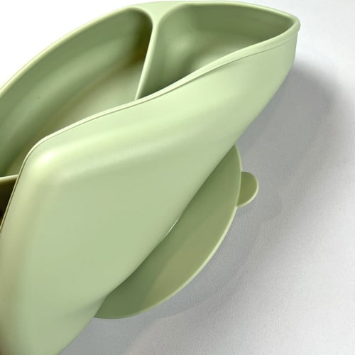 طبق سليكون للاطفال - تفاحي