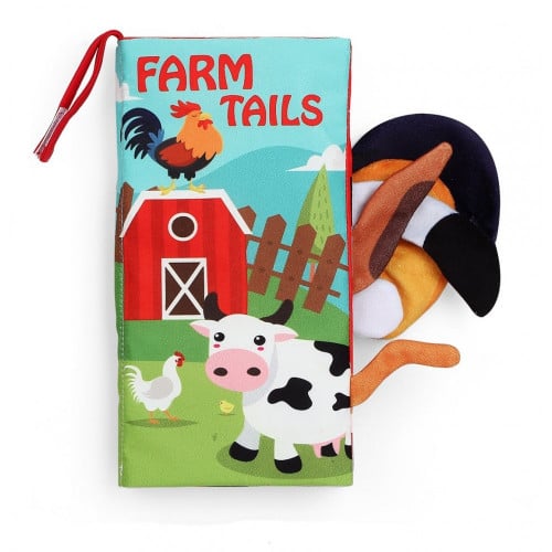 كتاب قماشي ذيول حيوانات المزرعة - كتاب تعليمي للاط...