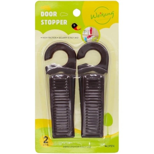 اداة ايقاف الباب ارضي - 2 قطعة - اسود