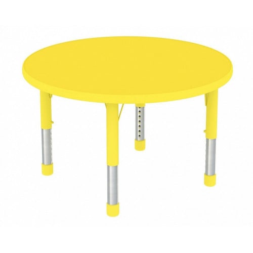 طاولة دائرية خشبي قطر 90 سم لا يشمل الكراسي - اصفر