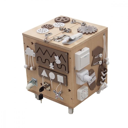 منتسوري - المكعب الحسي الخشبي 5 وجهة - المهارات ال...