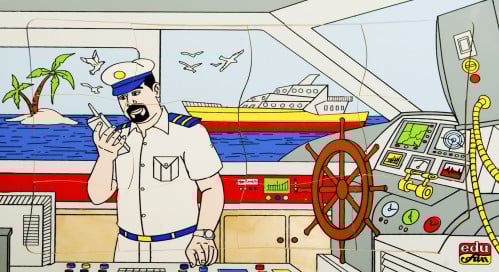 بزل المهن أتمنى ان أصبح قبطان - 12 قطعة