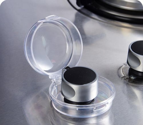 غطاء أمان مفاتيح الغاز الشفاف قطعتين