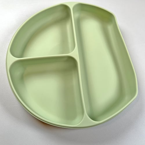 طبق سليكون للاطفال - تفاحي