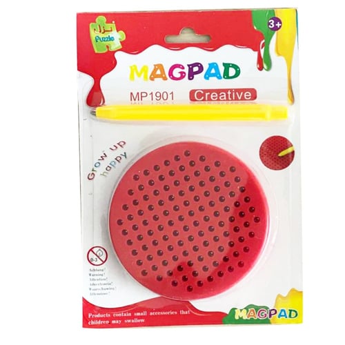 اللوح المغناطيسي للرسم والكتابة دائري لون احمر