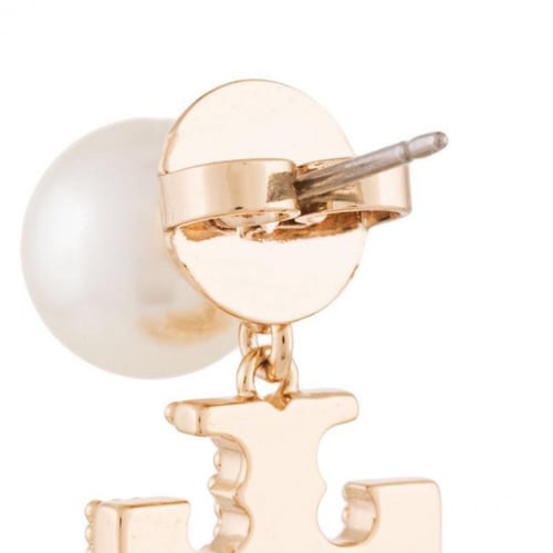 أقراط اللؤلؤ من توري بورش مطلية ذهب Milgrain