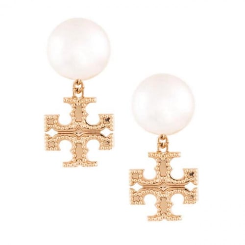 أقراط اللؤلؤ من توري بورش مطلية ذهب Milgrain