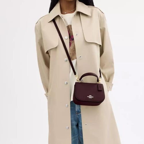 شنطة كوتش توب ليزي عنابي