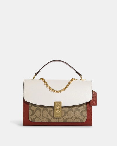 حقيبة كتف "لين Lane" من القماش بنقشة ماركة كوتش اب...