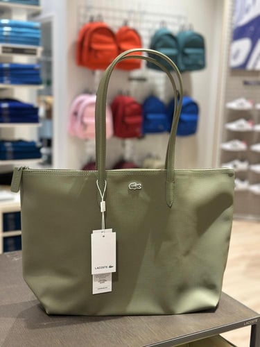 حقيبة آنا بسحاب لاكوست توت اصليه دوام جامعة عنابي...