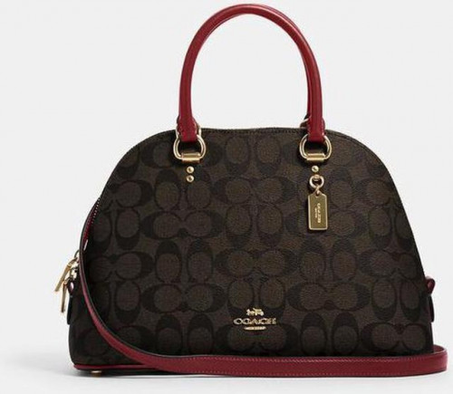 شنطة كوتش كاتي كلاسيك بني واسود أطراف احمر