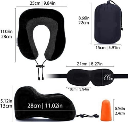 وسادة عنق للسفر اللون أسود