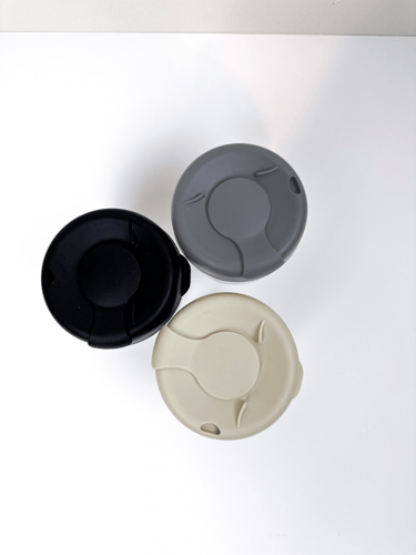 كوب زجاجي طبقتين غطاء سيلكون بيج