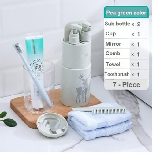 ادوات العناية اليومية للسفر والرحلات اللون أخضر فا...