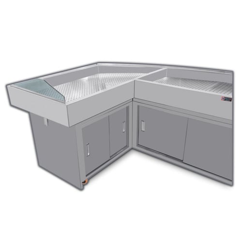 ثلاجة عرض أسماك مكشوفة ستانلس ستيل 304