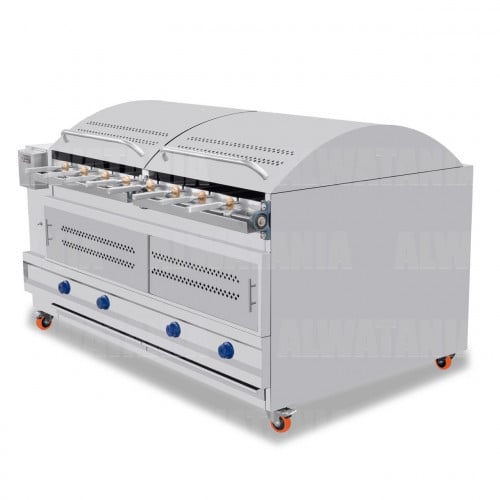 شواية دجاج 8 أسياخ أفقية تجارية – ستانلس ستيل 304...