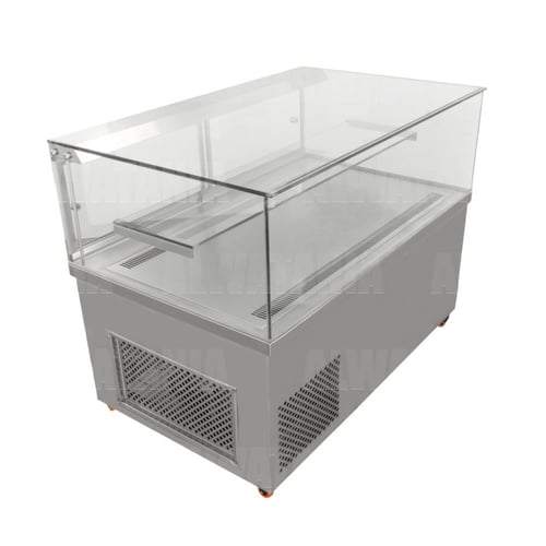 ثلاجة عرض حلويات ستانلس ستيل 304