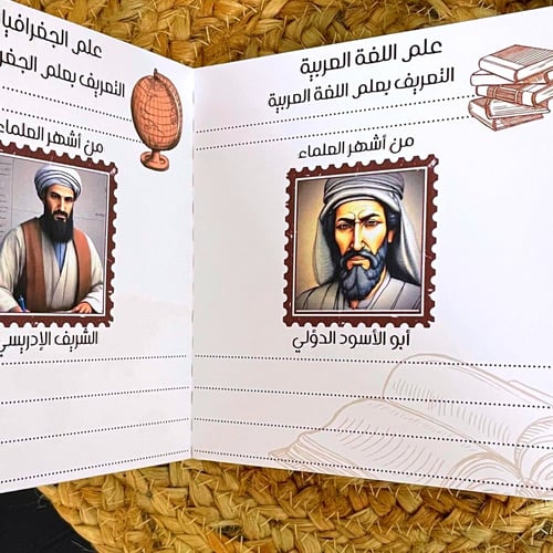 مطوية وحدة من علماء المسلمين - لغتي ثالث الترم الث...