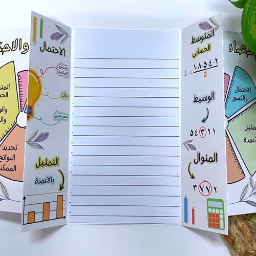 مطوية رياضيات الاحصاء والاحتمال - رياضيات خامس الت...