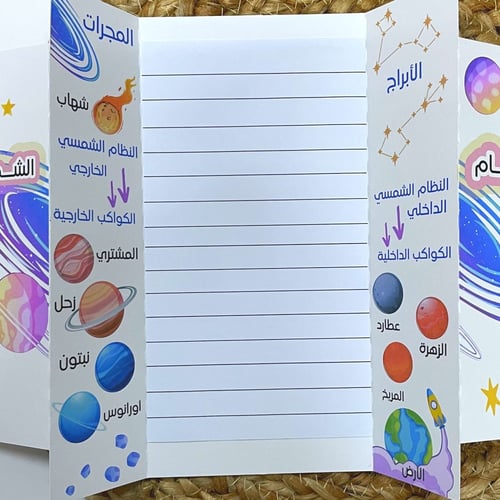 مطوية درس النظام الشمسي -علوم سادس الترم الثاني
