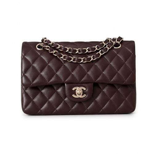 Chanel bag double flap padded with burgundy