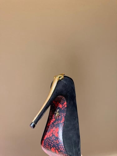 كعب تشيزاري باتشوتي Blade Dagger الأسود والذهبي رم...