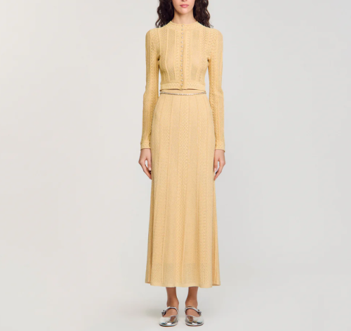 طقم ساندرو لينيت المحبوك بلوزة وتنورة