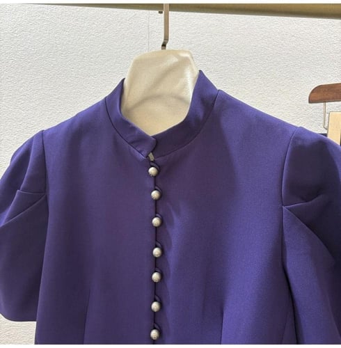 طقم جاكيت وتنورة CD 25 باللون الأرجواني الملكي من...