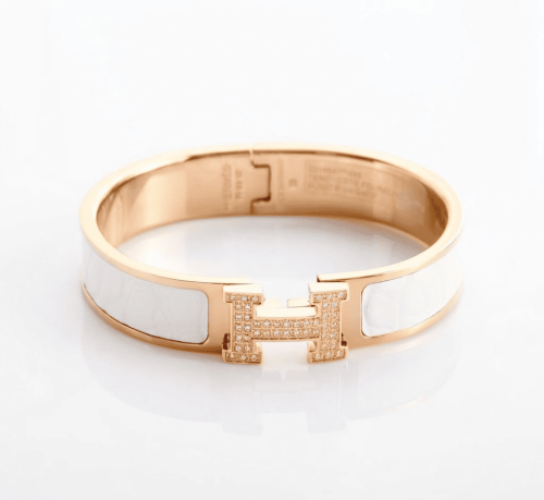 Hermes Click H bracelet white