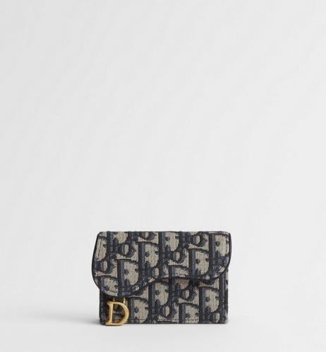 Saddle Bloom card wallet Jacquard fabric Opal