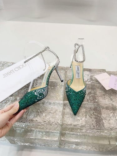 كعب جيمي تشو سايدا المرصع بالكريستال